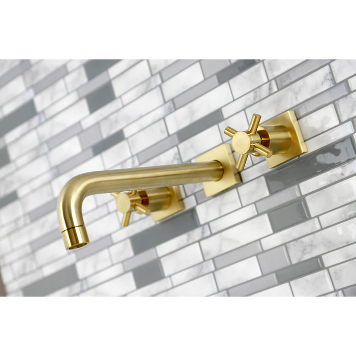 Kingston Sona KS6027DX - Concord Two-Handle 3-Hole Wall Mount Tub Faucet, Brushed Brass