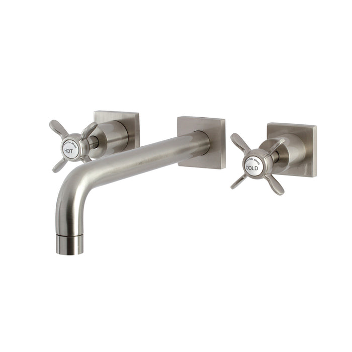 Kingston Tulare KS6028BEX - Essex Two-Handle 3-Hole Wall Mount Tub Faucet, Brushed Nickel