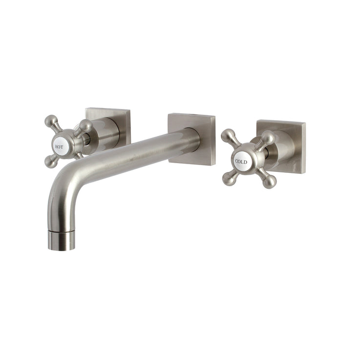 Kingston Tulare KS6028BX - Metropolitan Two-Handle 3-Hole Wall Mount Tub Faucet, Brushed Nickel