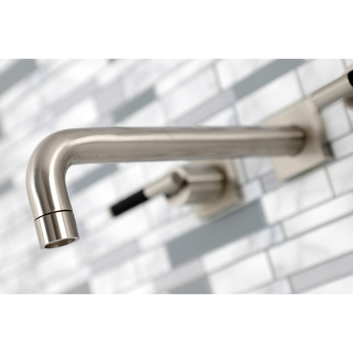 Kingston Sona KS6028CKL - Kaiser Two-Handle 3-Hole Wall Mount Tub Faucet, Brushed Nickel