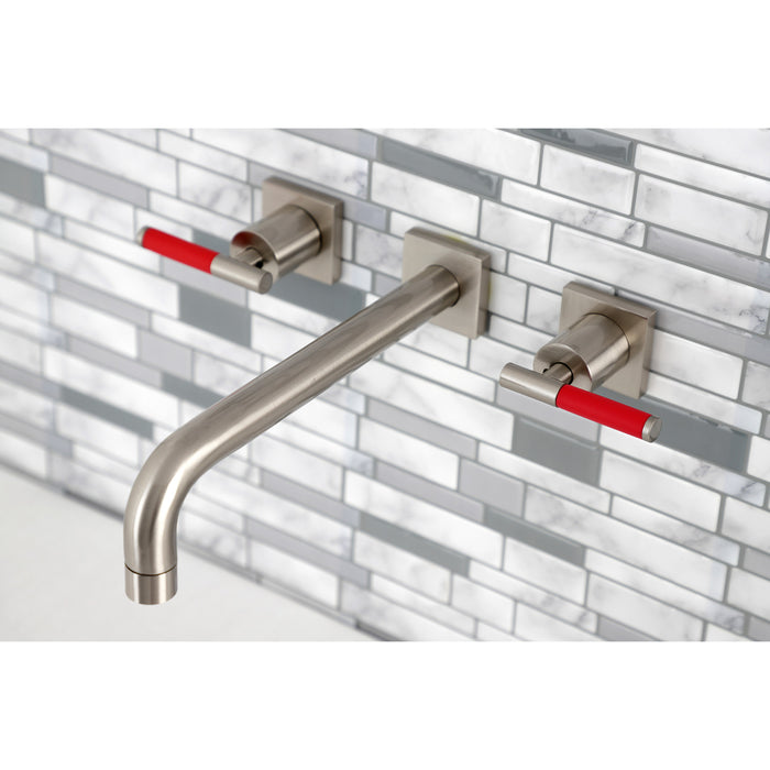 Kingston Sona KS6028CKL - Kaiser Two-Handle 3-Hole Wall Mount Tub Faucet, Brushed Nickel