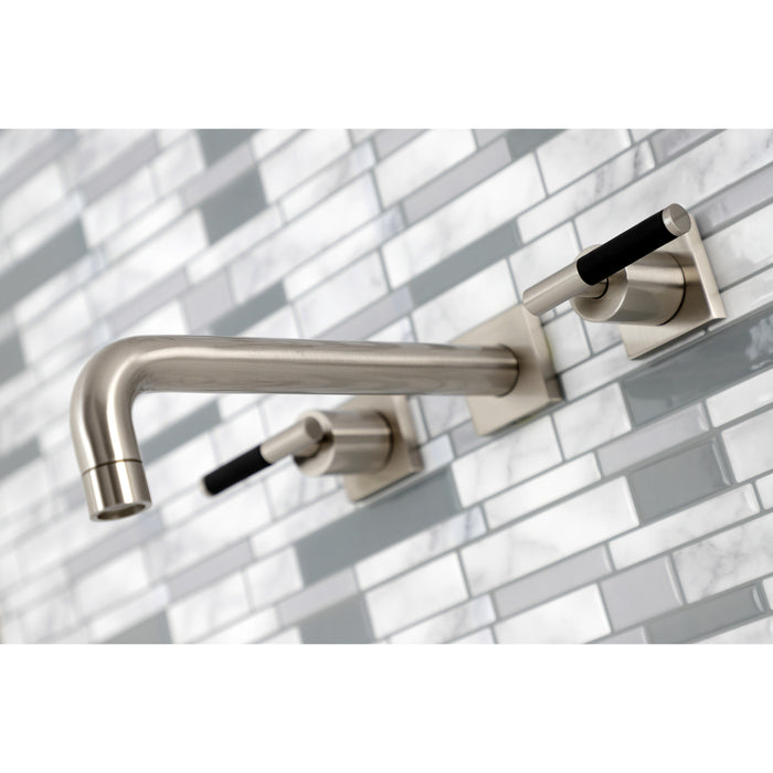 Kingston Sona KS6028CKL - Kaiser Two-Handle 3-Hole Wall Mount Tub Faucet, Brushed Nickel