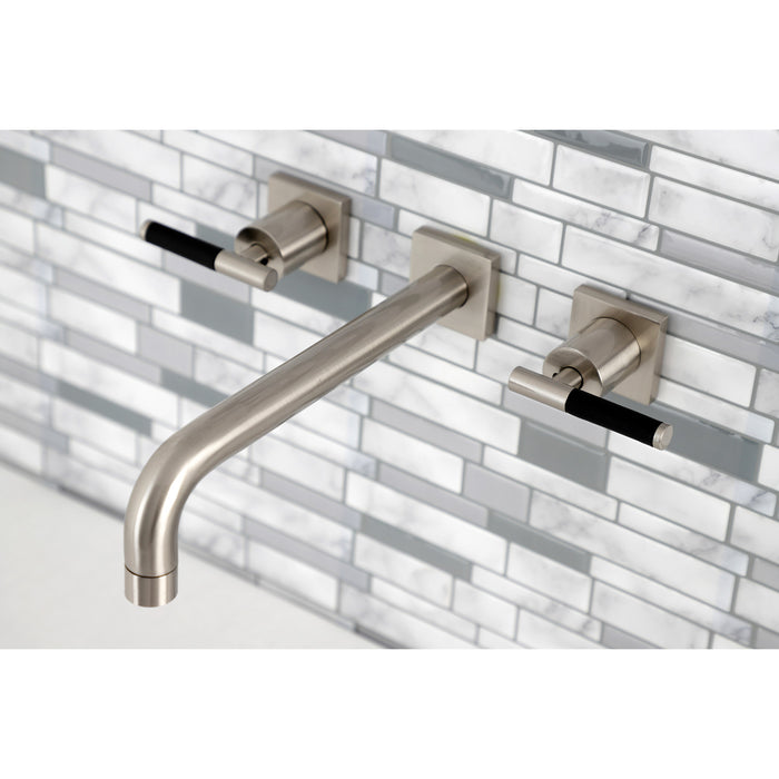 Kingston Sona KS6028CKL - Kaiser Two-Handle 3-Hole Wall Mount Tub Faucet, Brushed Nickel