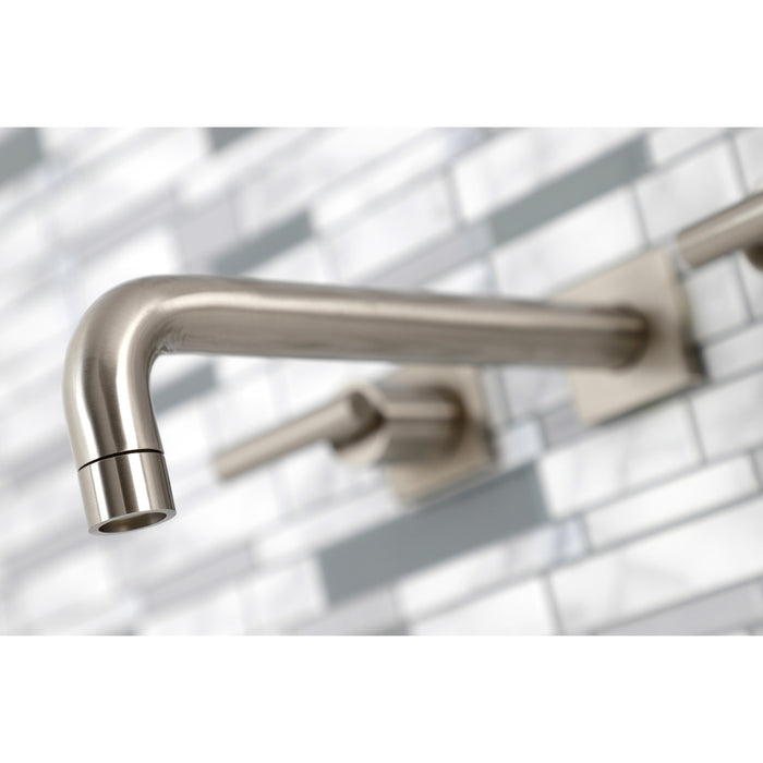 Kingston Sona KS6028CML - Manhattan Two-Handle 3-Hole Wall Mount Tub Faucet, Brushed Nickel