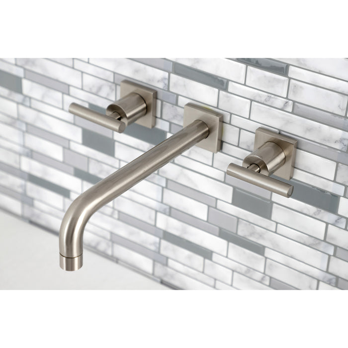 Kingston Sona KS6028CML - Manhattan Two-Handle 3-Hole Wall Mount Tub Faucet, Brushed Nickel