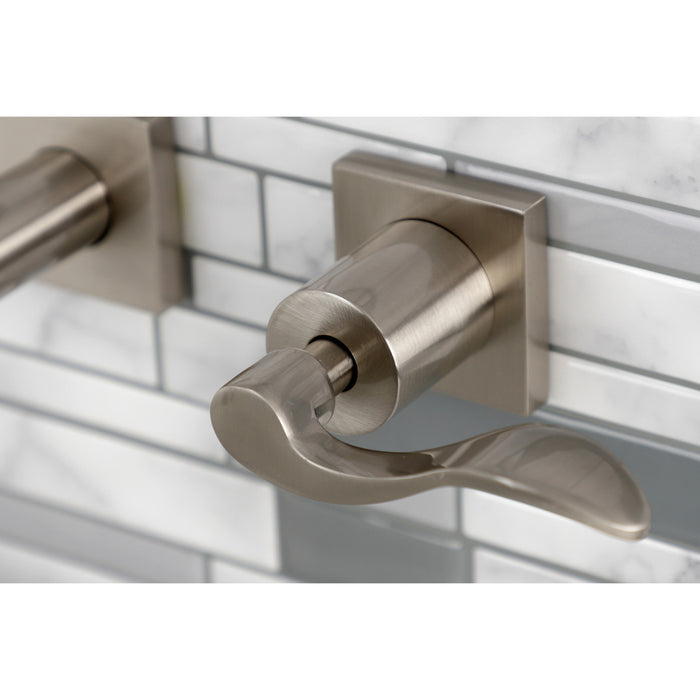 Kingston Tulare KS6028DFL - NuWave Two-Handle 3-Hole Wall Mount Tub Faucet, Brushed Nickel
