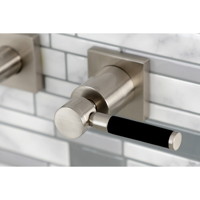 Kingston Sona KS6028DKL - Kaiser Two-Handle 3-Hole Wall Mount Tub Faucet, Brushed Nickel