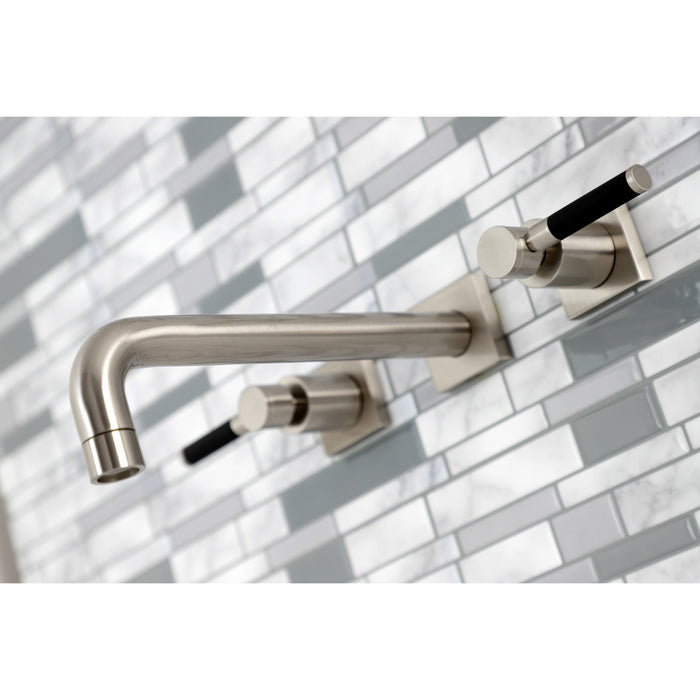 Kingston Sona KS6028DKL - Kaiser Two-Handle 3-Hole Wall Mount Tub Faucet, Brushed Nickel