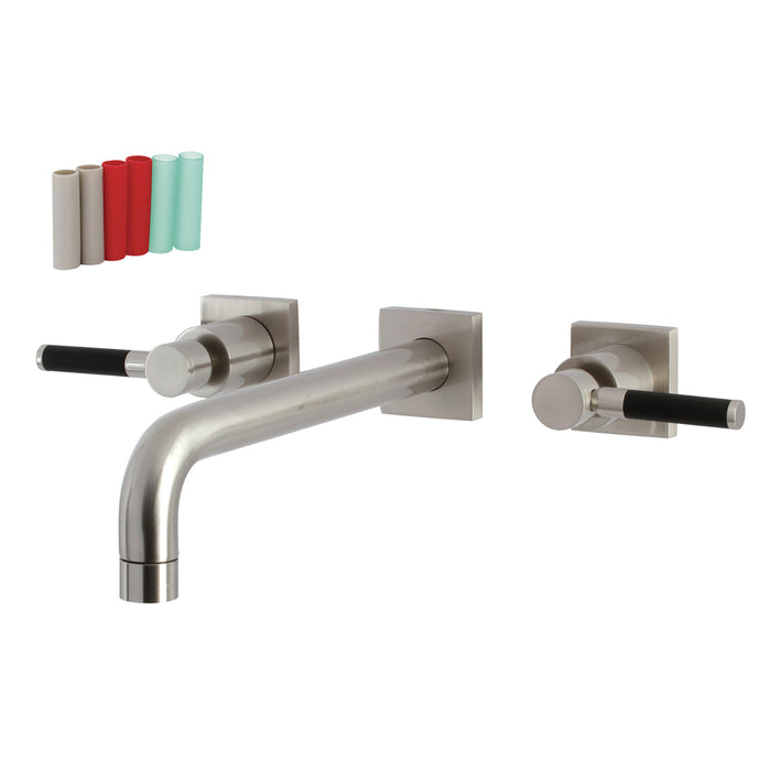 Kingston Sona KS6028DKL - Kaiser Two-Handle 3-Hole Wall Mount Tub Faucet, Brushed Nickel