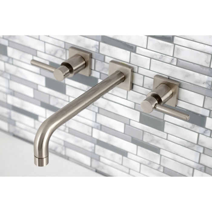 Kingston Sona KS6028DL - Concord Two-Handle 3-Hole Wall Mount Tub Faucet, Brushed Nickel