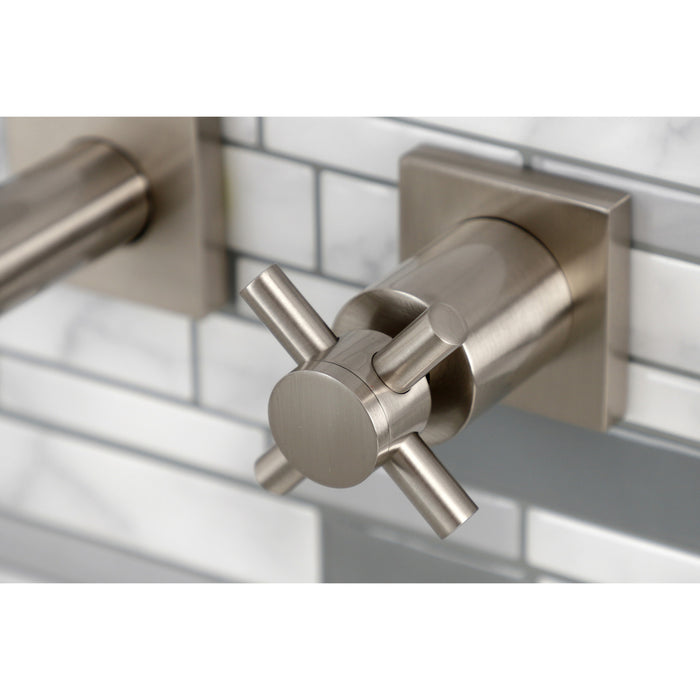 Kingston Sona KS6028DX - Concord Two-Handle 3-Hole Wall Mount Tub Faucet, Brushed Nickel