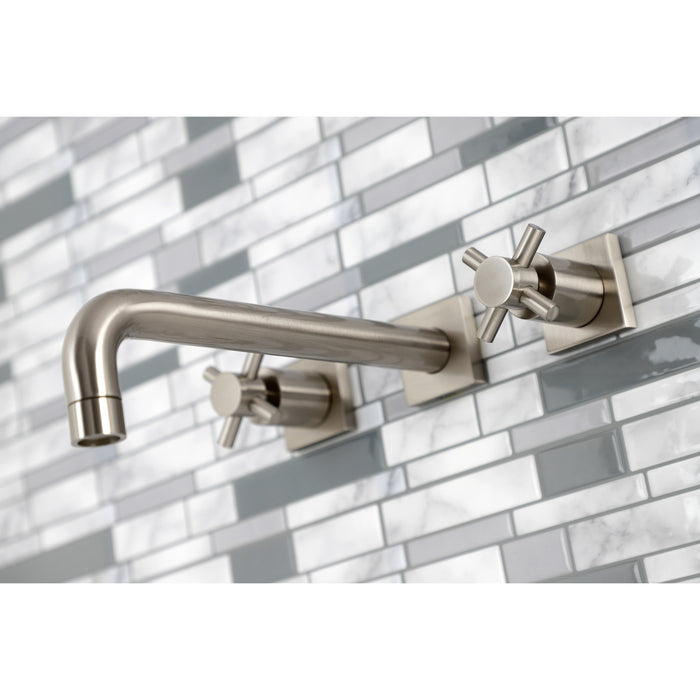 Kingston Sona KS6028DX - Concord Two-Handle 3-Hole Wall Mount Tub Faucet, Brushed Nickel