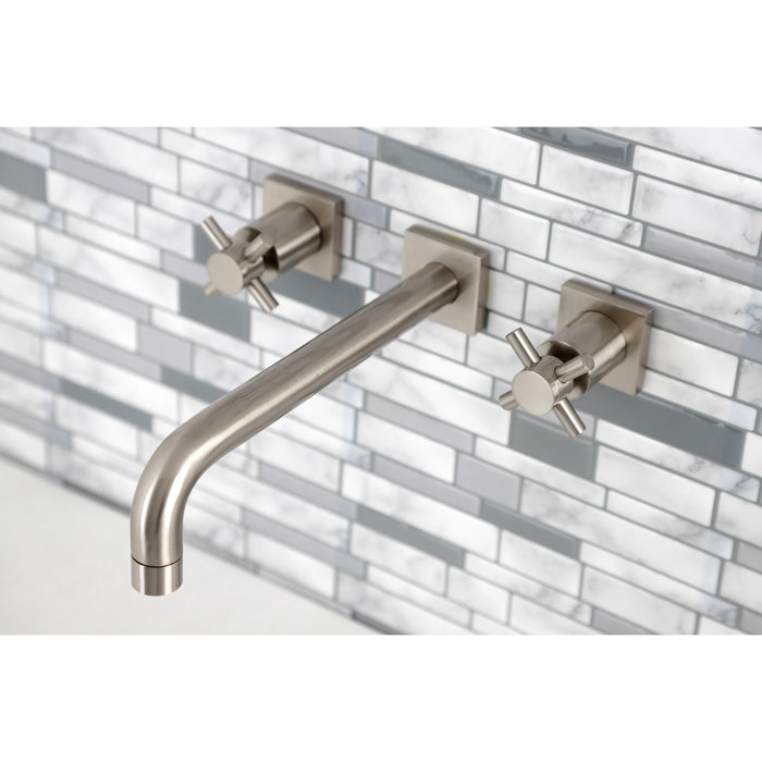 Kingston Sona KS6028DX - Concord Two-Handle 3-Hole Wall Mount Tub Faucet, Brushed Nickel