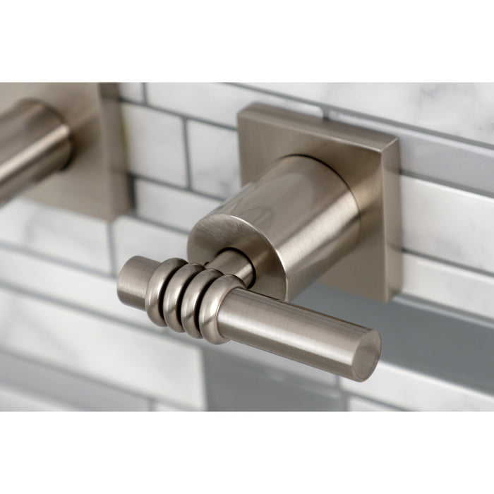 Kingston Sona KS6028ML - Milano Two-Handle 3-Hole Wall Mount Tub Faucet, Brushed Nickel