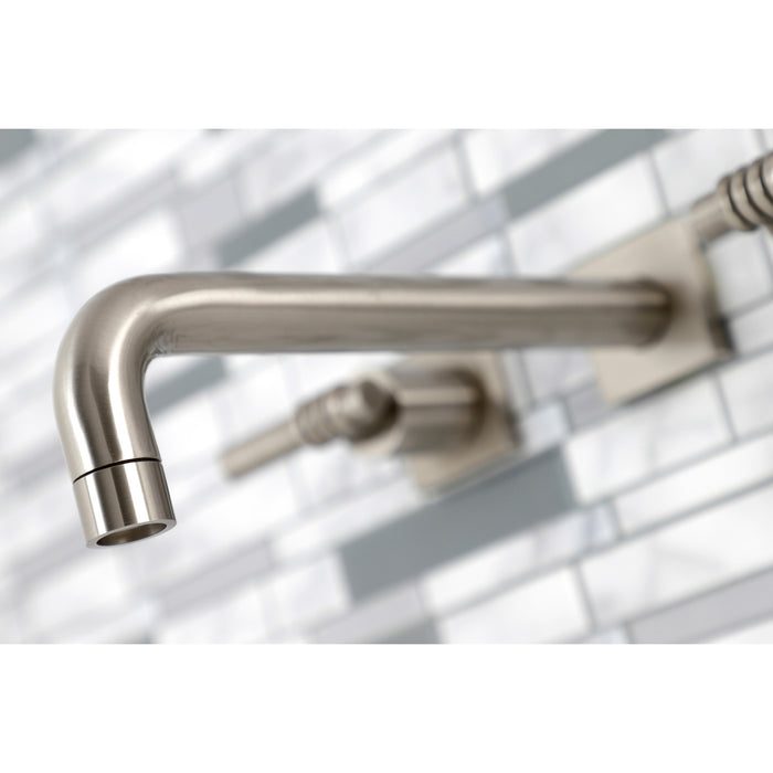 Kingston Sona KS6028ML - Milano Two-Handle 3-Hole Wall Mount Tub Faucet, Brushed Nickel