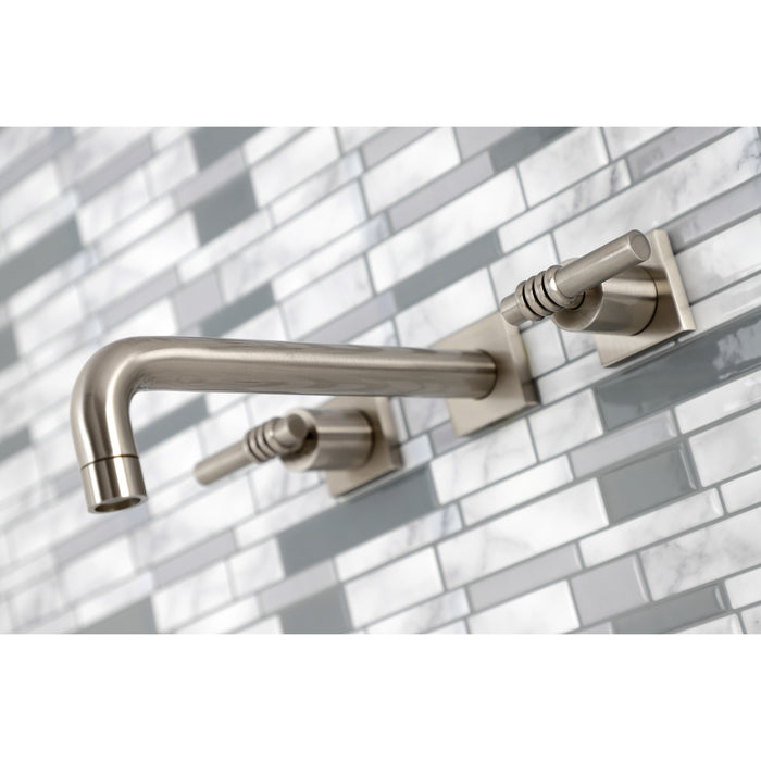 Kingston Sona KS6028ML - Milano Two-Handle 3-Hole Wall Mount Tub Faucet, Brushed Nickel