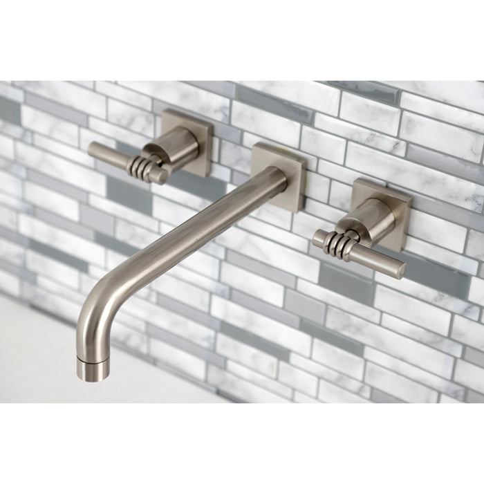 Kingston Sona KS6028ML - Milano Two-Handle 3-Hole Wall Mount Tub Faucet, Brushed Nickel