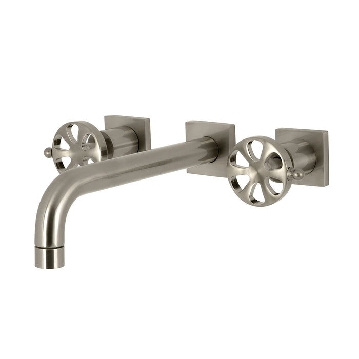 Kingston Sona KS6028RX - Belknap Two-Handle 3-Hole Wall Mount Roman Tub Faucet, Brushed Nickel