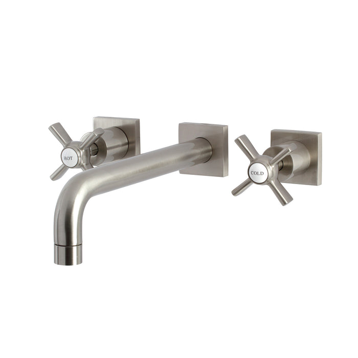 Kingston Tulare KS6028ZX - Millennium Two-Handle 3-Hole Wall Mount Tub Faucet, Brushed Nickel