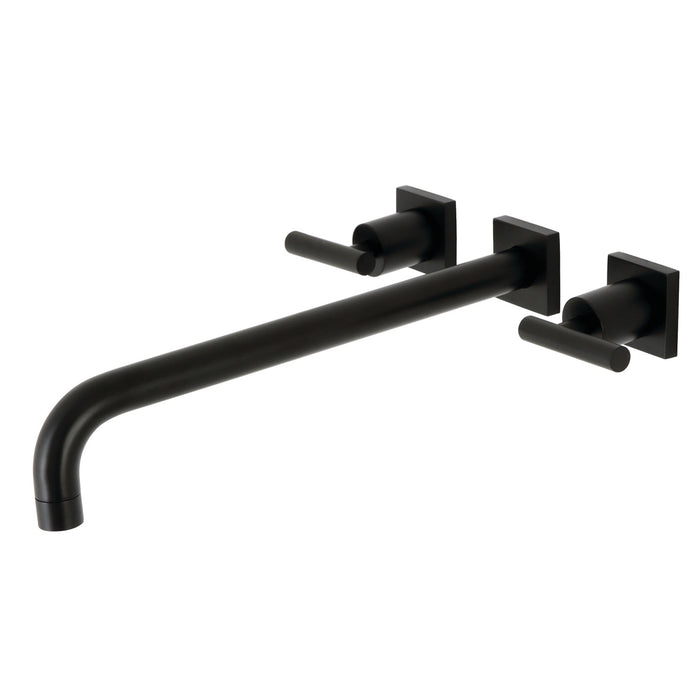 Kingston Sona KS6040CML - Manhattan Two-Handle 3-Hole Wall Mount Tub Faucet, Matte Black