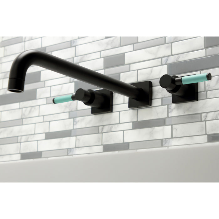Kingston Sona KS6040DKL - Kaiser Two-Handle 3-Hole Wall Mount Tub Faucet, Matte Black