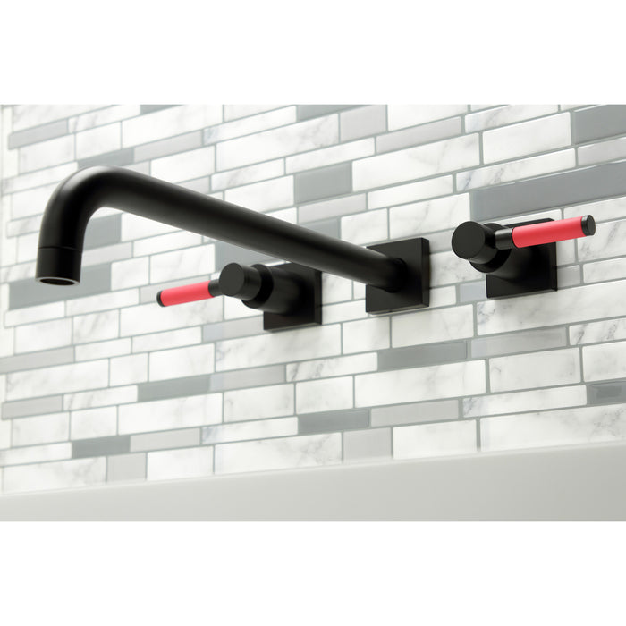 Kingston Sona KS6040DKL - Kaiser Two-Handle 3-Hole Wall Mount Tub Faucet, Matte Black