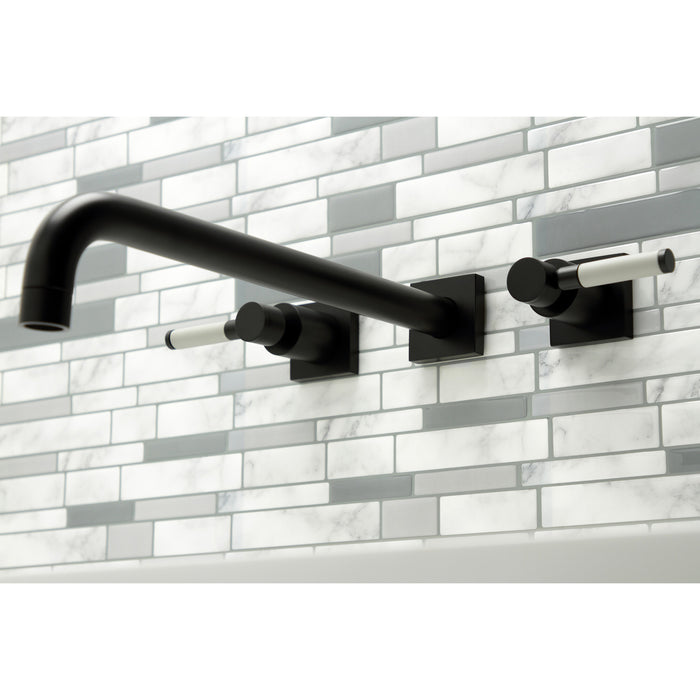 Kingston Sona KS6040DKL - Kaiser Two-Handle 3-Hole Wall Mount Tub Faucet, Matte Black
