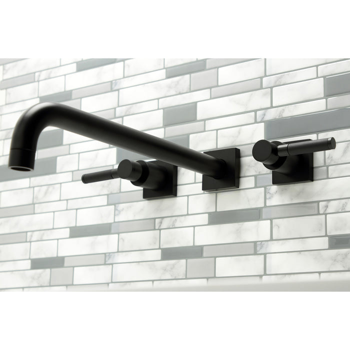Kingston Sona KS6040DKL - Kaiser Two-Handle 3-Hole Wall Mount Tub Faucet, Matte Black