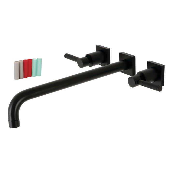 Kingston Sona KS6040DKL - Kaiser Two-Handle 3-Hole Wall Mount Tub Faucet, Matte Black