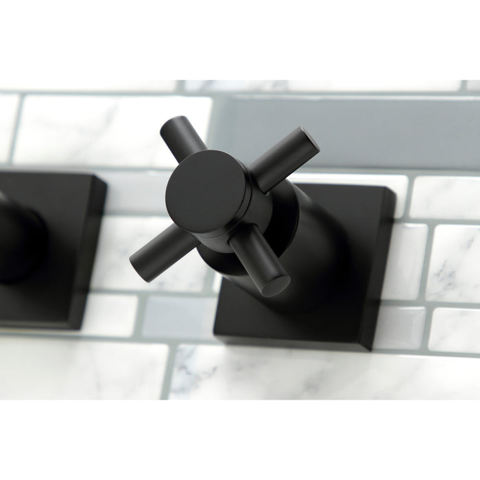 Kingston Sona KS6040DX - Concord Two-Handle 3-Hole Wall Mount Tub Faucet, Matte Black