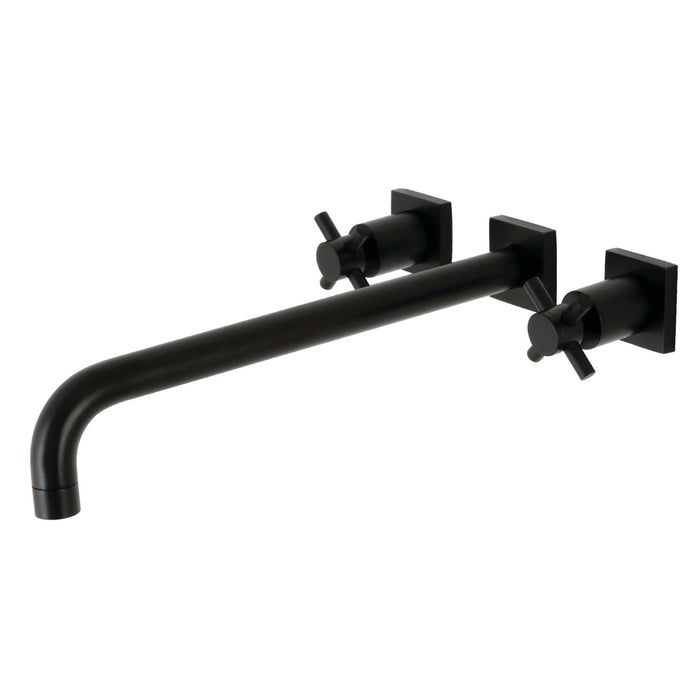 Kingston Sona KS6040DX - Concord Two-Handle 3-Hole Wall Mount Tub Faucet, Matte Black