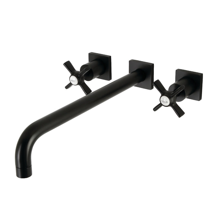 Kingston Tulare KS6040ZX - Millennium Two-Handle 3-Hole Wall Mount Tub Faucet, Matte Black