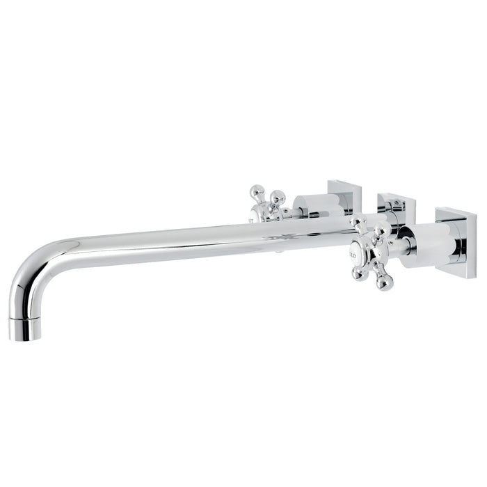 Kingston Tulare KS6041BX - Metropolitan Two-Handle 3-Hole Wall Mount Tub Faucet, Polished Chrome