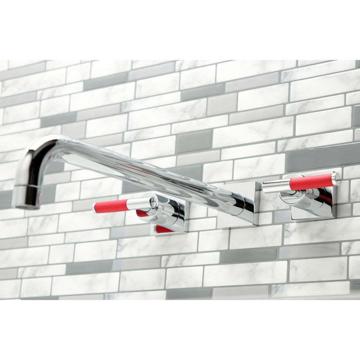 Kingston Sona KS6041CKL - Kaiser Two-Handle 3-Hole Wall Mount Tub Faucet, Polished Chrome