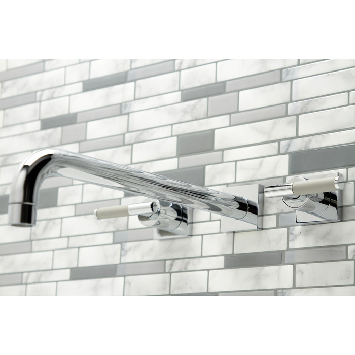 Kingston Sona KS6041CKL - Kaiser Two-Handle 3-Hole Wall Mount Tub Faucet, Polished Chrome