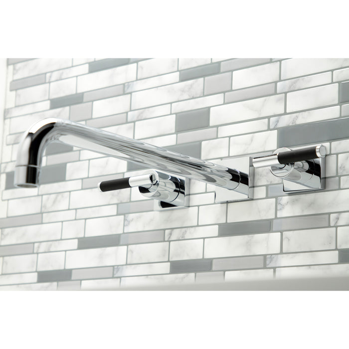 Kingston Sona KS6041CKL - Kaiser Two-Handle 3-Hole Wall Mount Tub Faucet, Polished Chrome