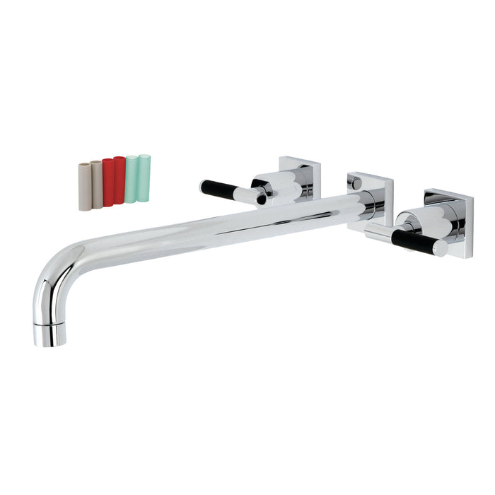 Kingston Sona KS6041CKL - Kaiser Two-Handle 3-Hole Wall Mount Tub Faucet, Polished Chrome