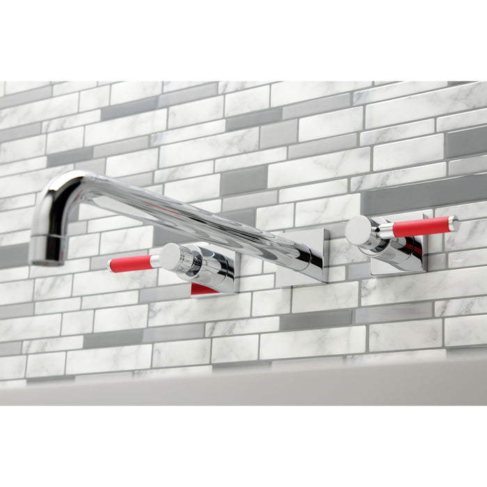 Kingston Sona KS6041DKL - Kaiser Two-Handle 3-Hole Wall Mount Tub Faucet, Polished Chrome