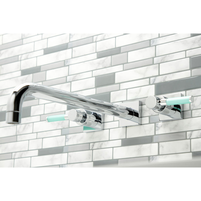 Kingston Sona KS6041DKL - Kaiser Two-Handle 3-Hole Wall Mount Tub Faucet, Polished Chrome