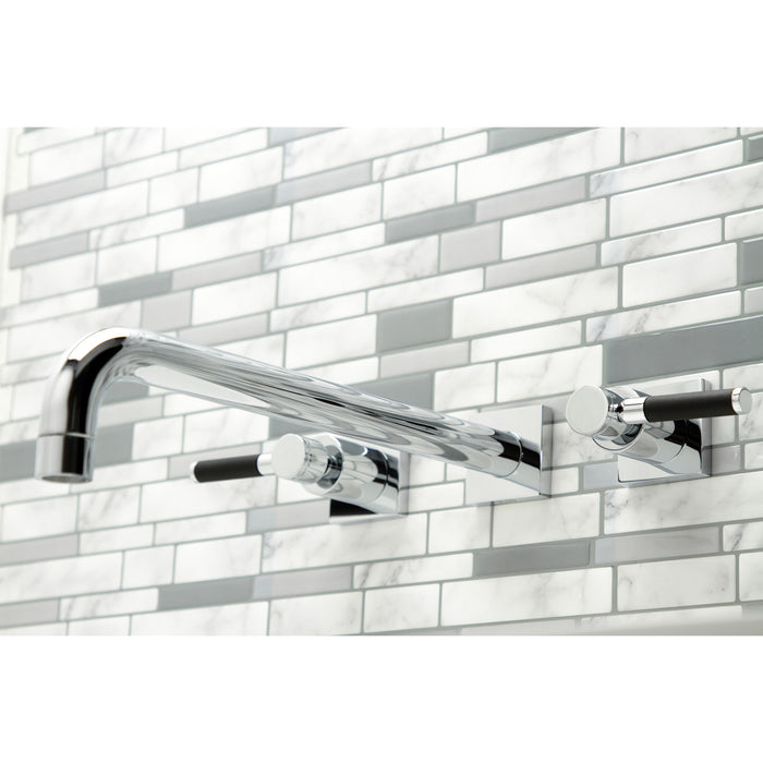 Kingston Sona KS6041DKL - Kaiser Two-Handle 3-Hole Wall Mount Tub Faucet, Polished Chrome