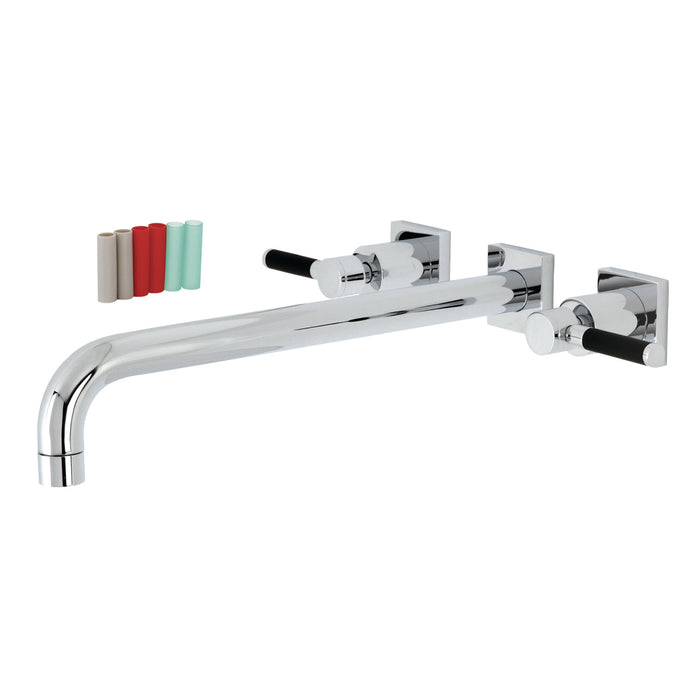 Kingston Sona KS6041DKL - Kaiser Two-Handle 3-Hole Wall Mount Tub Faucet, Polished Chrome