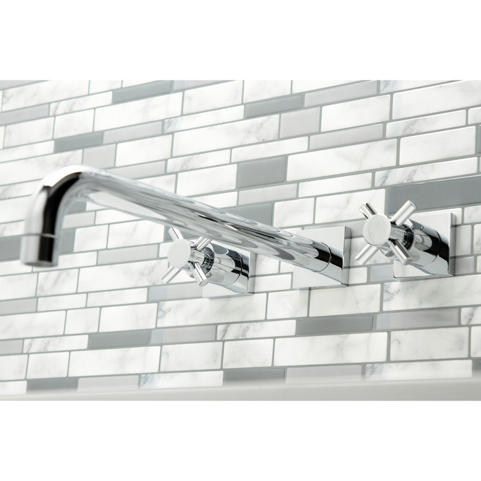 Kingston Sona KS6041DX - Concord Two-Handle 3-Hole Wall Mount Tub Faucet, Polished Chrome