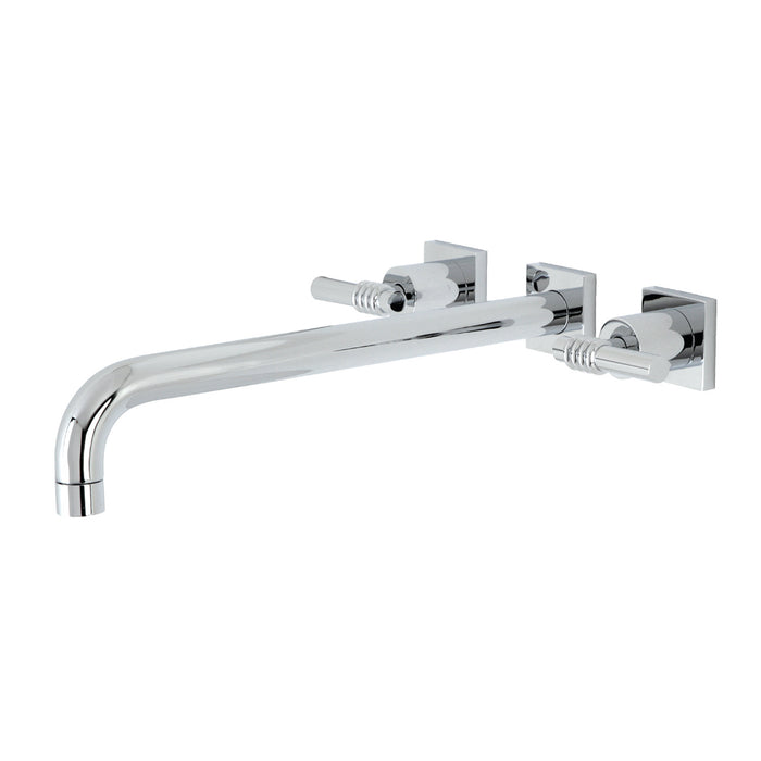 Kingston Tulare KS6041ML - Milano Two-Handle 3-Hole Wall Mount Tub Faucet, Polished Chrome