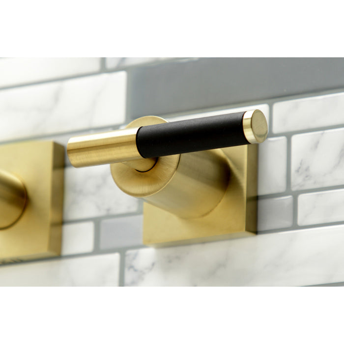 Kingston Sona KS6047CKL - Kaiser Two-Handle 3-Hole Wall Mount Tub Faucet, Brushed Brass