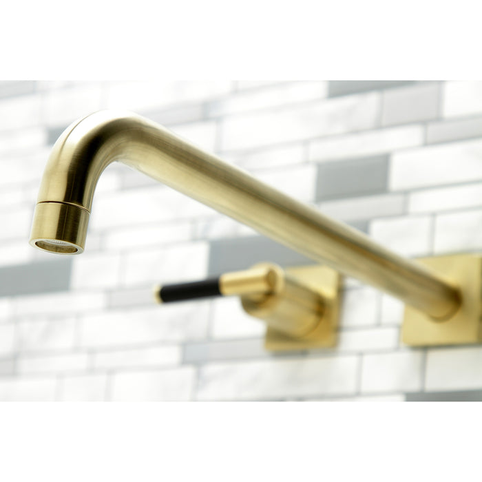 Kingston Sona KS6047CKL - Kaiser Two-Handle 3-Hole Wall Mount Tub Faucet, Brushed Brass