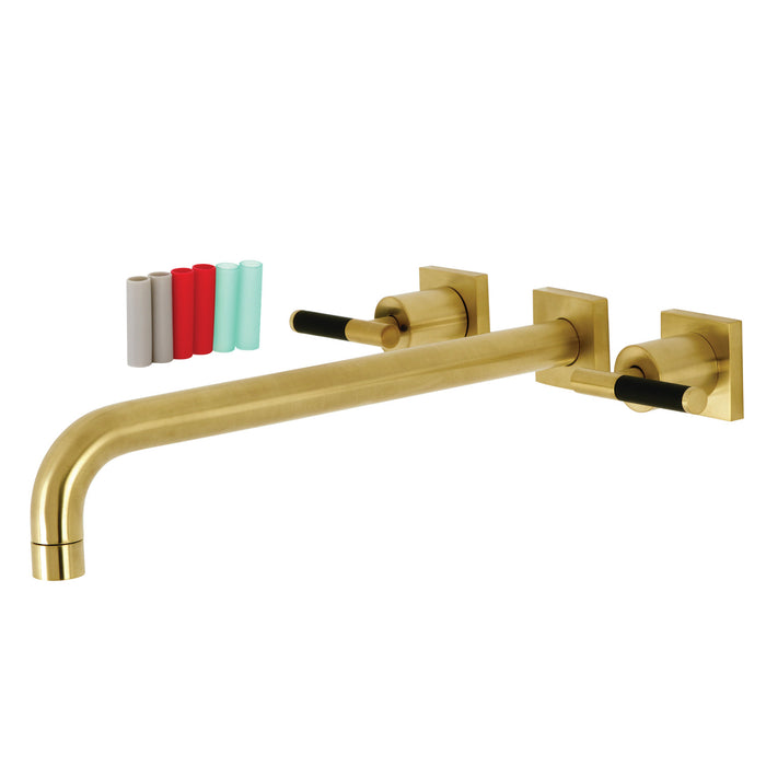 Kingston Sona KS6047CKL - Kaiser Two-Handle 3-Hole Wall Mount Tub Faucet, Brushed Brass