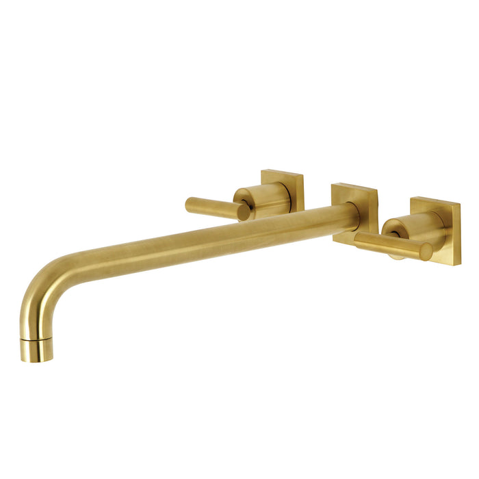 Kingston Sona KS6047CML - Manhattan Two-Handle 3-Hole Wall Mount Tub Faucet, Brushed Brass