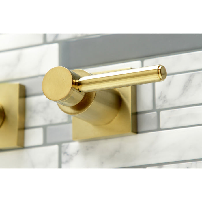 Kingston Sona KS6047DL - Concord Two-Handle 3-Hole Wall Mount Tub Faucet, Brushed Brass