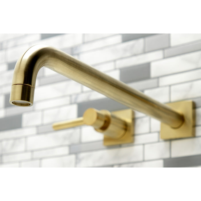 Kingston Sona KS6047DL - Concord Two-Handle 3-Hole Wall Mount Tub Faucet, Brushed Brass