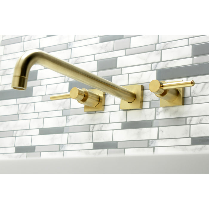Kingston Sona KS6047DL - Concord Two-Handle 3-Hole Wall Mount Tub Faucet, Brushed Brass